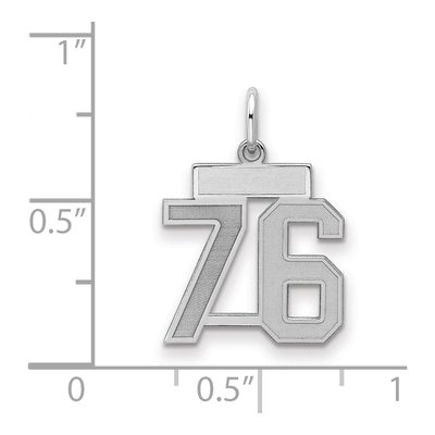 Sterling Silver Number 76 Charm – view 2