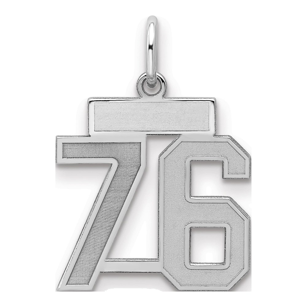 Sterling Silver Number 76 Charm