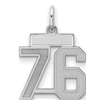Sterling Silver Number 76 Charm
