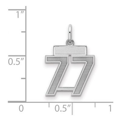 Sterling Silver Number 77 Charm – view 2
