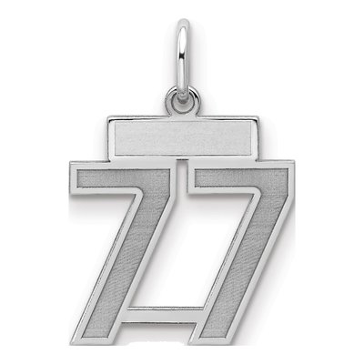 Sterling Silver Number 77 Charm