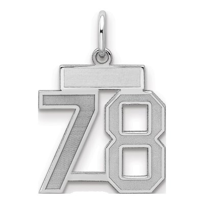 Sterling Silver Number 78 Charm