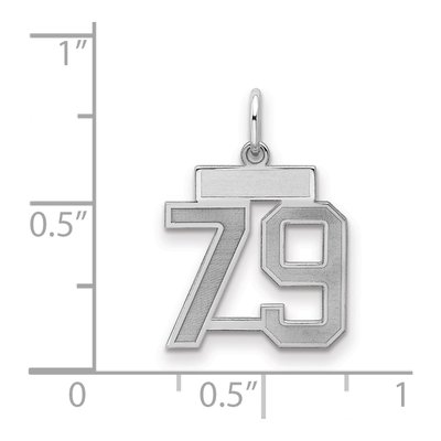 Sterling Silver Number 79 Charm – view 2