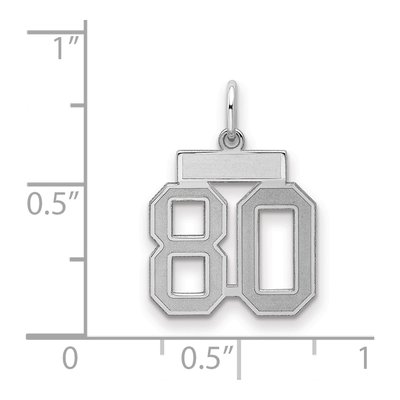 Sterling Silver Number 80 Charm – view 2