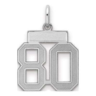 Sterling Silver Number 80 Charm