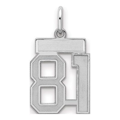 Sterling Silver Number 81 Charm | Personalized