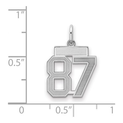 Sterling Silver Number 87 Charm – view 2