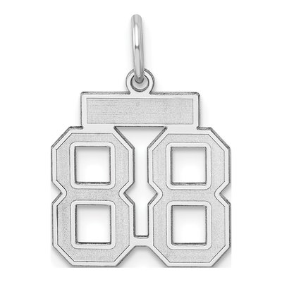 Sterling Silver Number 88 Charm