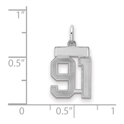 Sterling Silver Number 91 Charm – view 2