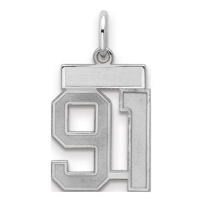 Sterling Silver Number 91 Charm