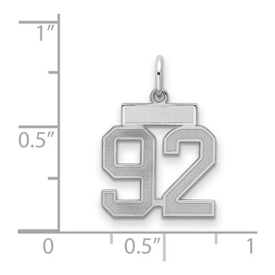 Sterling Silver Number 92 Charm – view 2
