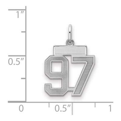 Sterling Silver Number 97 Charm – view 2