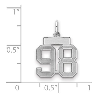 Sterling Silver Number 98 Charm – view 2