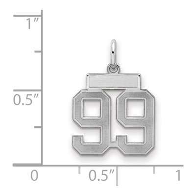 Sterling Silver Number 99 Charm – view 2