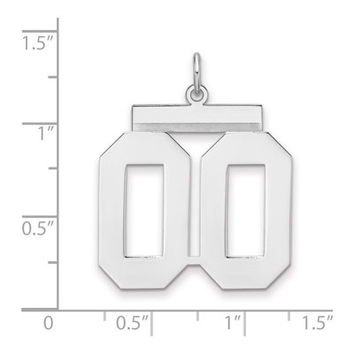 Sterling Silver Number 00 Charm Pendant – view 2