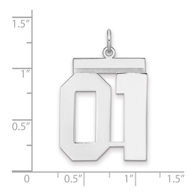 Sterling Silver Number 01 Charm – view 2