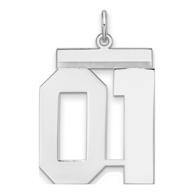 Sterling Silver Number 01 Charm