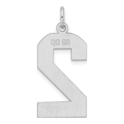 Sterling Silver Number 2 Pendant – view 4