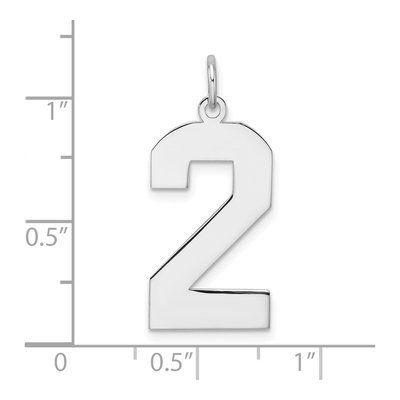 Sterling Silver Number 2 Pendant – view 5