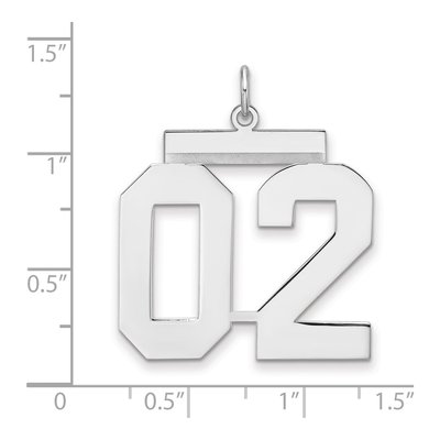Sterling Silver Number 02 Charm – view 2