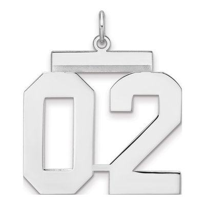Sterling Silver Number 02 Charm