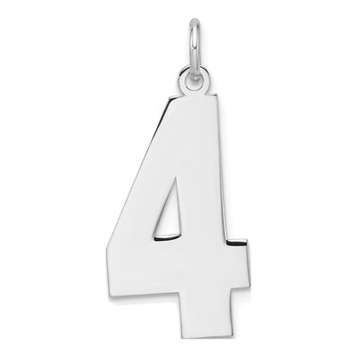 Sterling Silver Number 4 Pendant