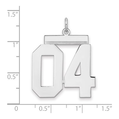 Sterling Silver Number 04 Charm – view 2