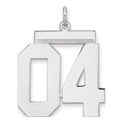 Sterling Silver Number 04 Charm