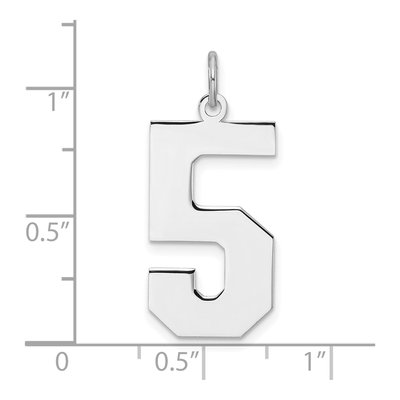 Sterling Silver Number 5 Charm – view 5