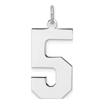 Sterling Silver Number 5 Charm