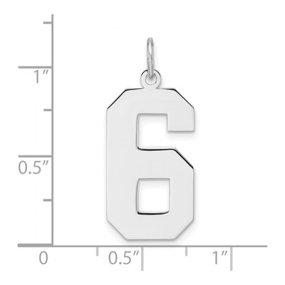 Sterling Silver Number 6 Pendant – view 5