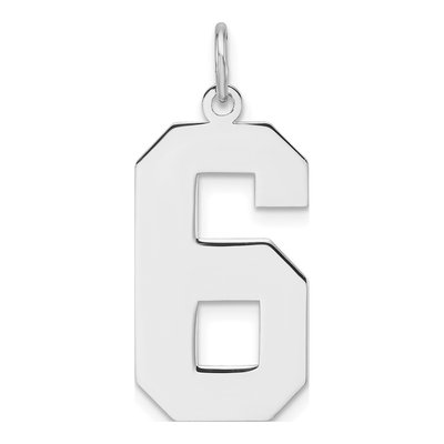 Sterling Silver Number 6 Pendant