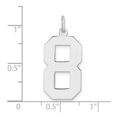 Sterling Silver Number 8 Charm – view 5