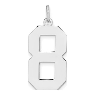 Sterling Silver Number 8 Charm