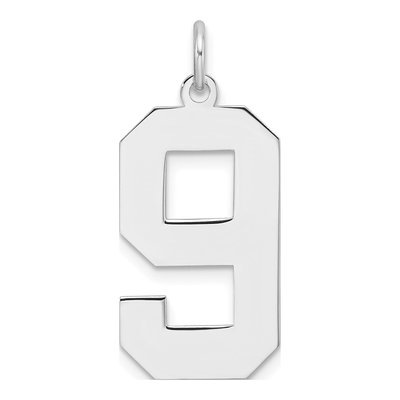 Sterling Silver Number 9 Pendant