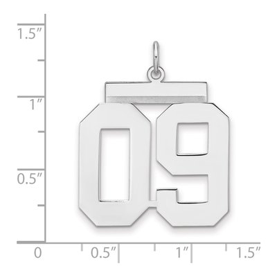 Sterling Silver Number 09 Charm – view 2
