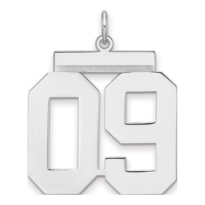 Sterling Silver Number 09 Charm