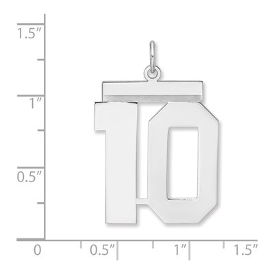 Sterling Silver Number 10 Charm – view 2