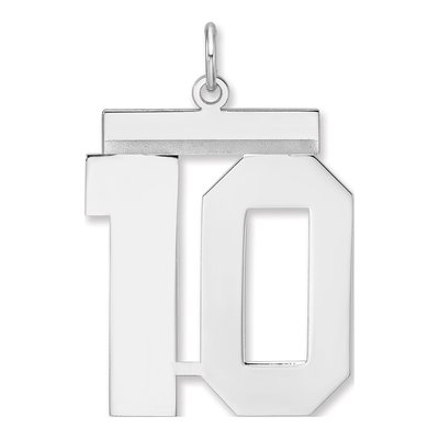 Sterling Silver Number 10 Charm