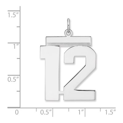 Sterling Silver Number 12 Charm – view 2
