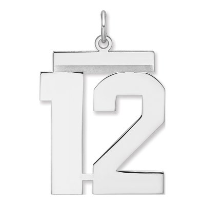 Sterling Silver Number 12 Charm