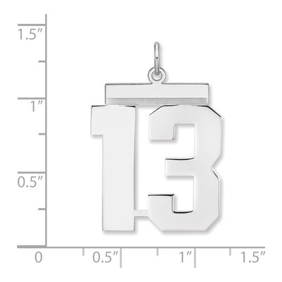 Sterling Silver Number 13 Charm Pendant – view 2