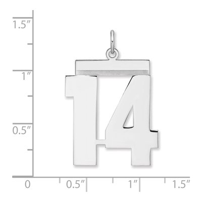 Sterling Silver Number 14 Charm – view 2