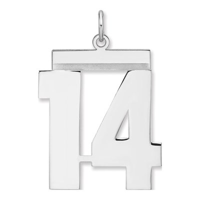 Sterling Silver Number 14 Charm