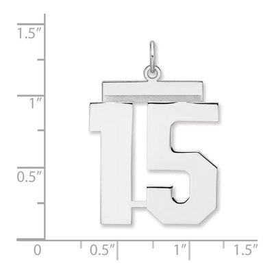 Sterling Silver Number 15 Charm – view 2