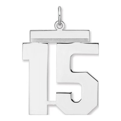 Sterling Silver Number 15 Charm