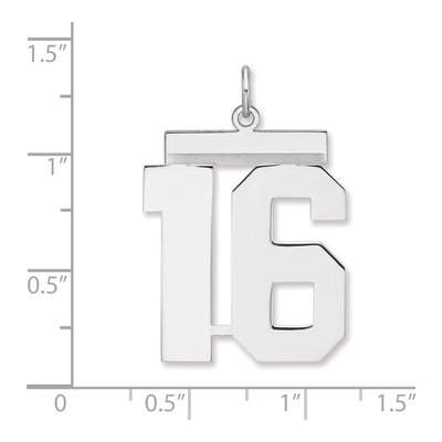 Sterling Silver Number 16 Charm – view 2