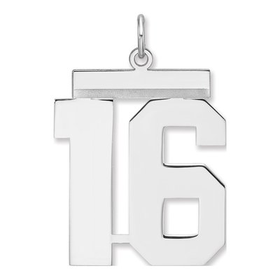 Sterling Silver Number 16 Charm