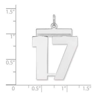 Sterling Silver Number 17 Charm Pendant – view 2