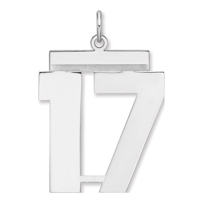 Sterling Silver Number 17 Charm Pendant